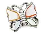 Stainless Steel Polished Enamel Butterfly Ring